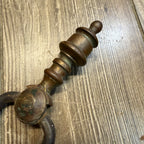 Antique Cast Iron & Brass Fire Tongs Coal Log Fireside Fireplace 21"