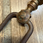Antique Cast Iron & Brass Fire Tongs Coal Log Fireside Fireplace 21"
