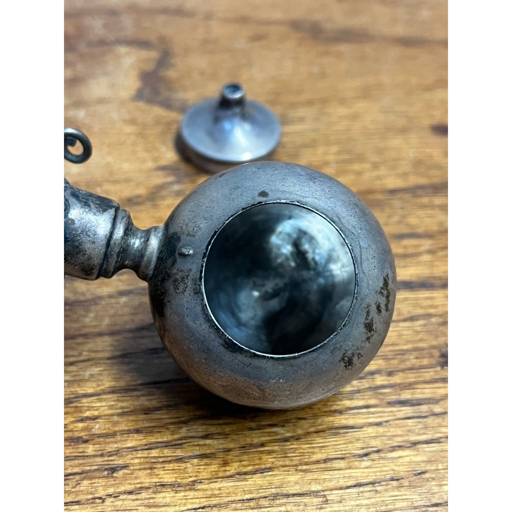 Vintage Sterling Silver Gimbal Horn Gentleman's Cigar Lighter Oil Lamp Desk