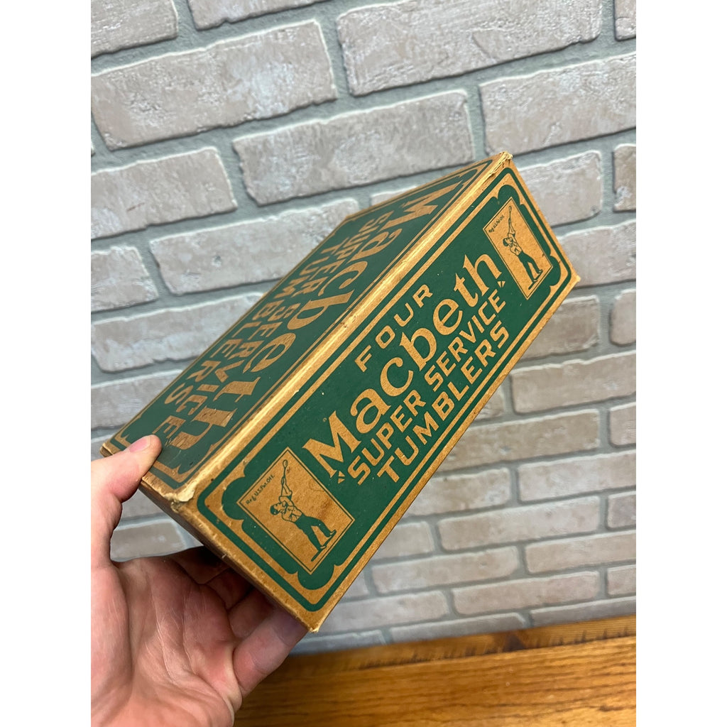 Vintage MacBeth Evans 1930s Pink Depression 4" Paneled Flat Tumbler Set 4 w/ Box
