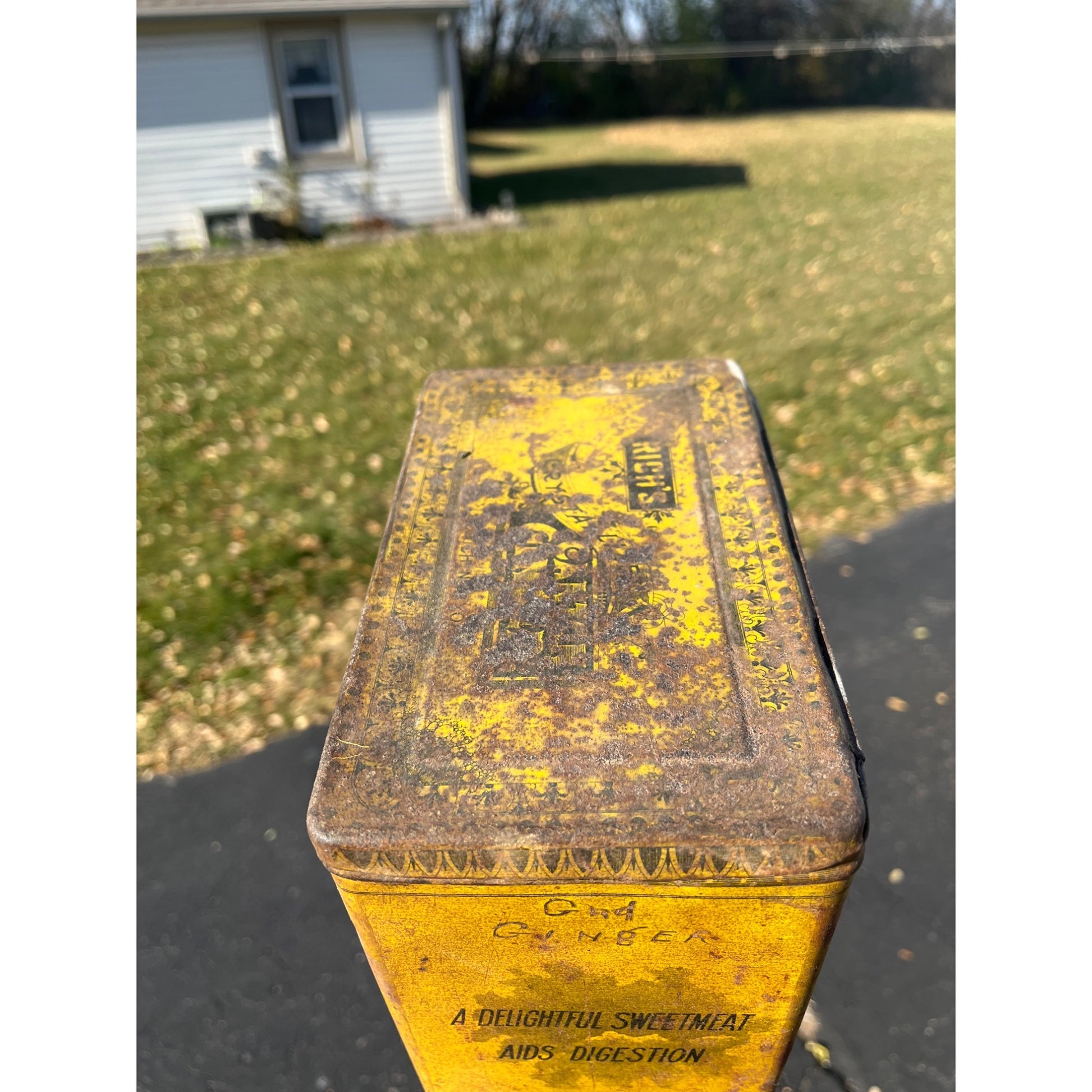 Vintage E.C. Rich New York Canton Ginger Large Spice Tin Advertising Yellow