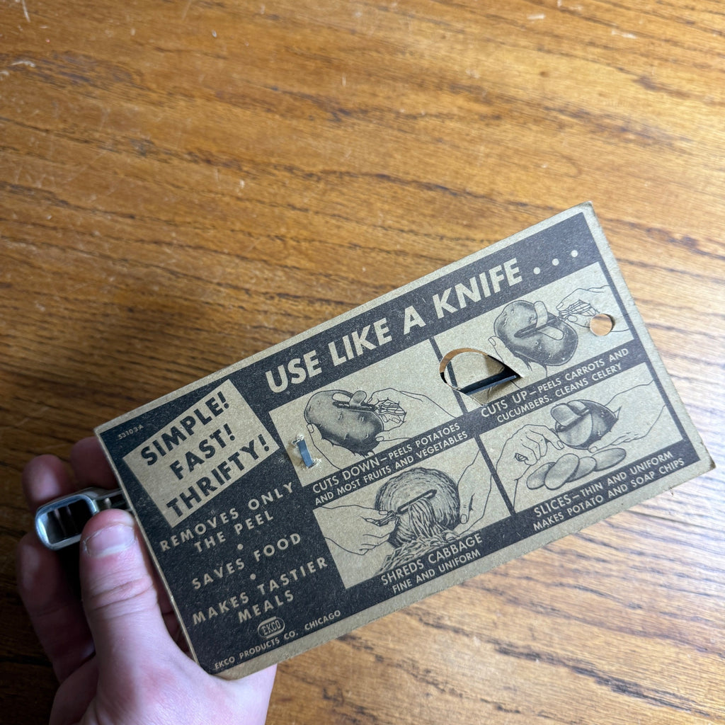 NEW NOS Vintage Ekco Nee-Action Stainless Steel Peeler Made In USA