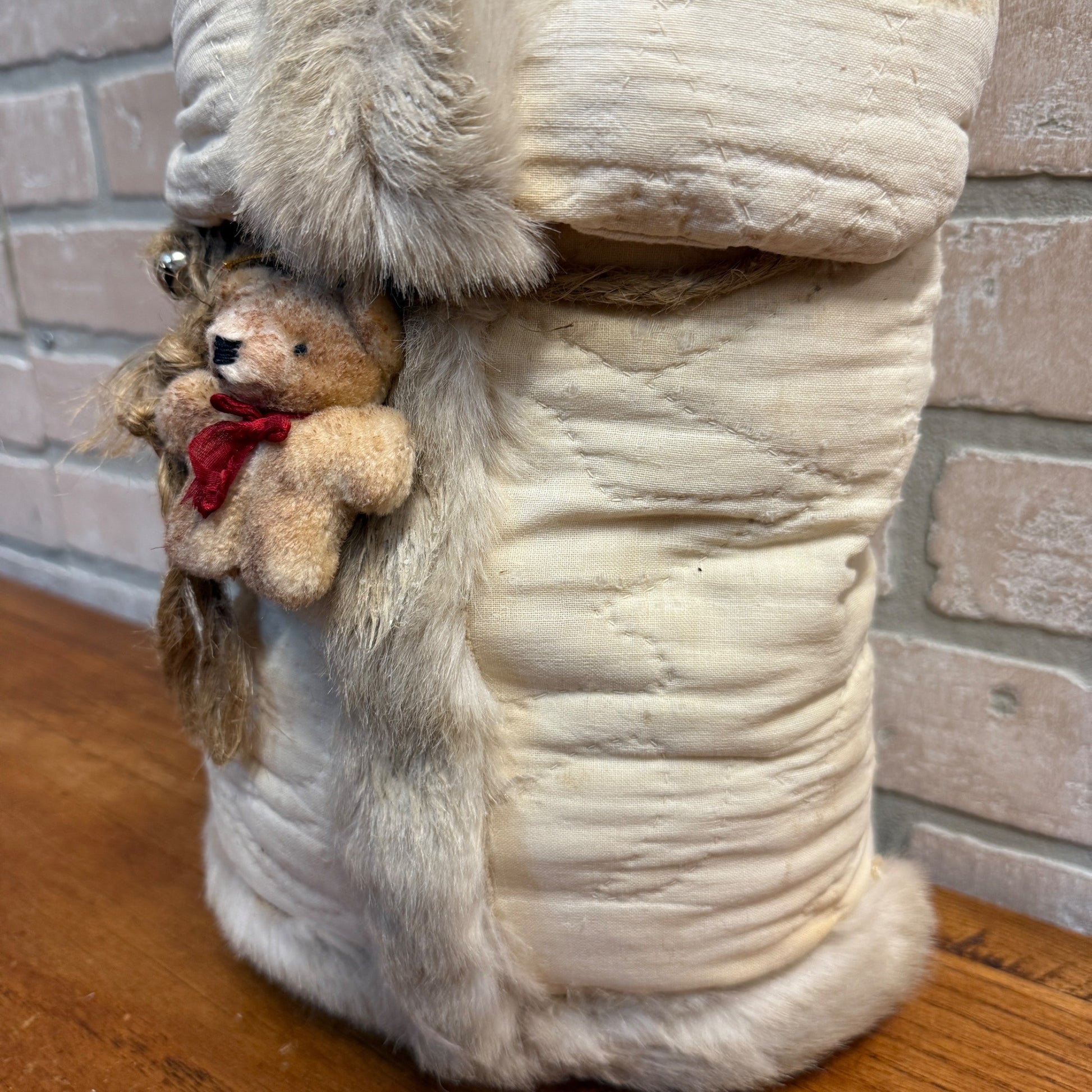 1990 Father Frost Christmas Santa Folk Art Handmade Artist Chris Robinson White