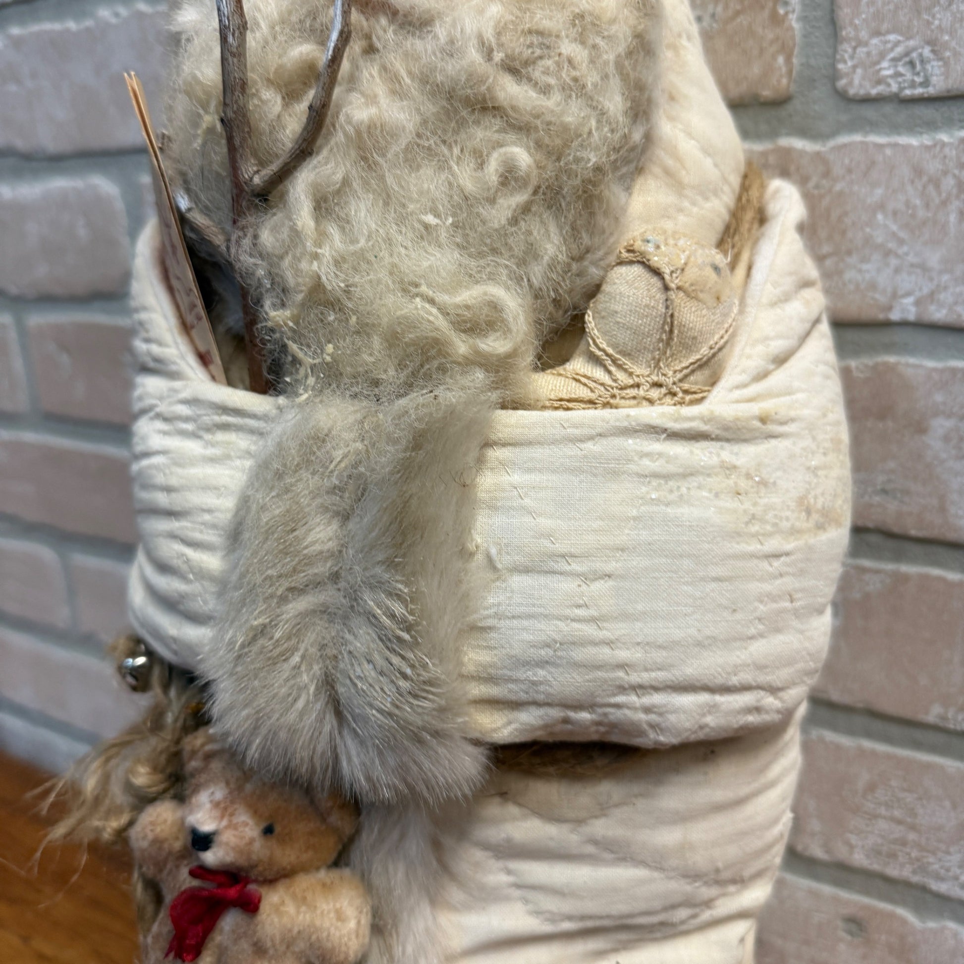 1990 Father Frost Christmas Santa Folk Art Handmade Artist Chris Robinson White