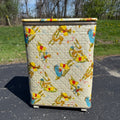 Vintage Winnie The Pooh Vinyl Quilted Clothes Hamper Laundry Basket RARE Disney