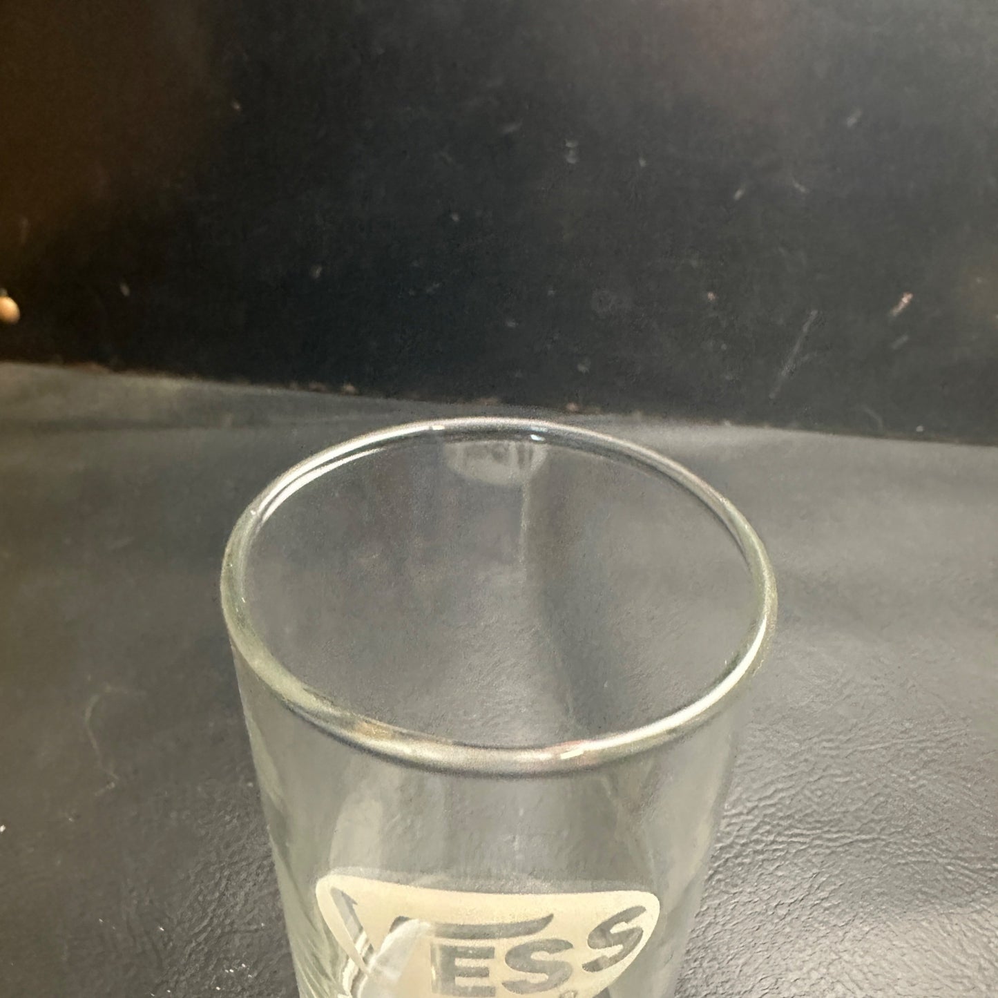 Vintage Vess Cola White 4" ACL Soda Fountain Glass Advertising