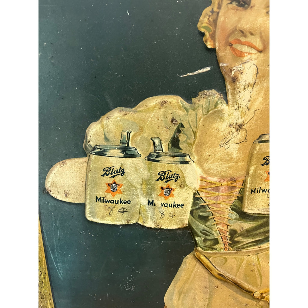 Vintage 1930s Blatz Old Heidelberg Milwaukee Beer TOC Sign