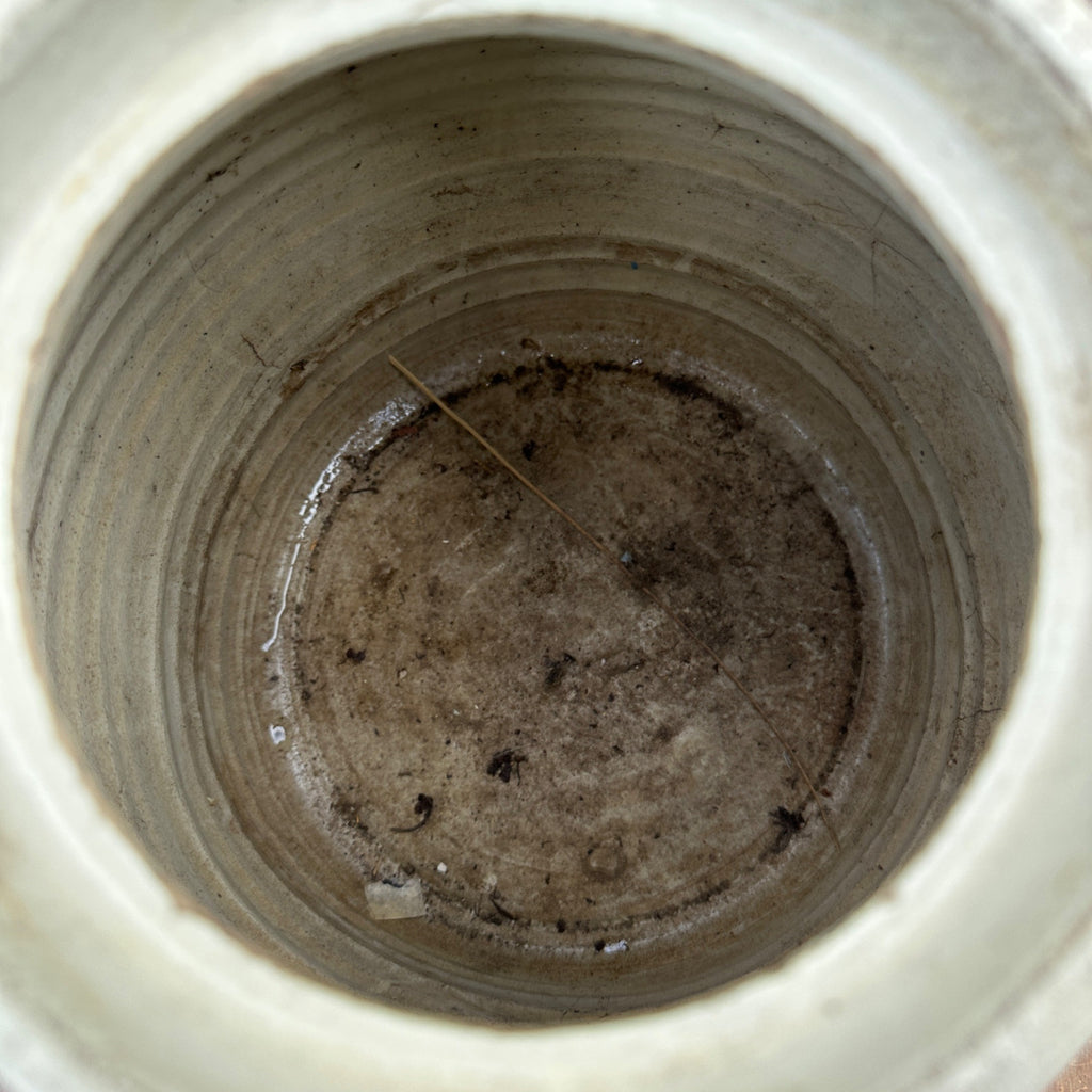 Antique White Stoneware 2 Gallon Crock Primitive