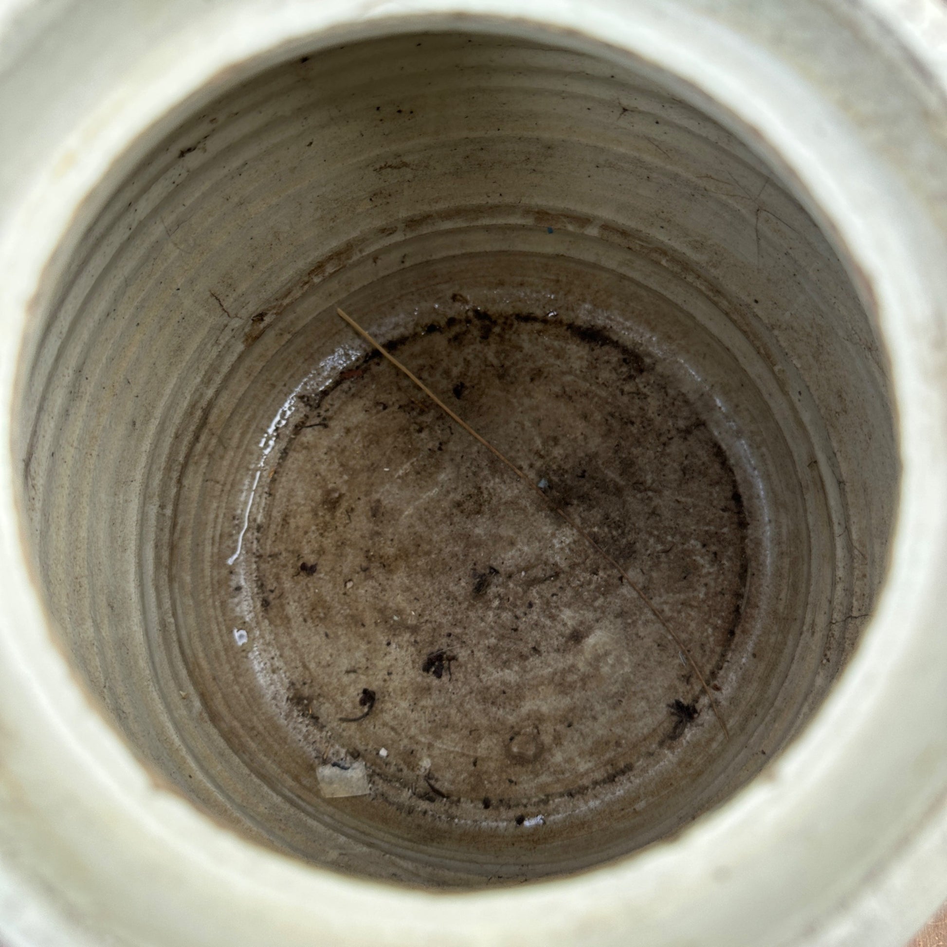 Antique White Stoneware 2 Gallon Crock Primitive