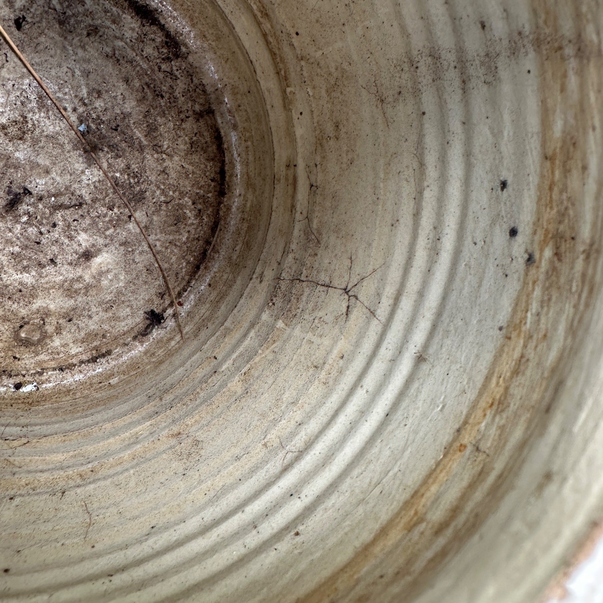 Antique White Stoneware 2 Gallon Crock Primitive