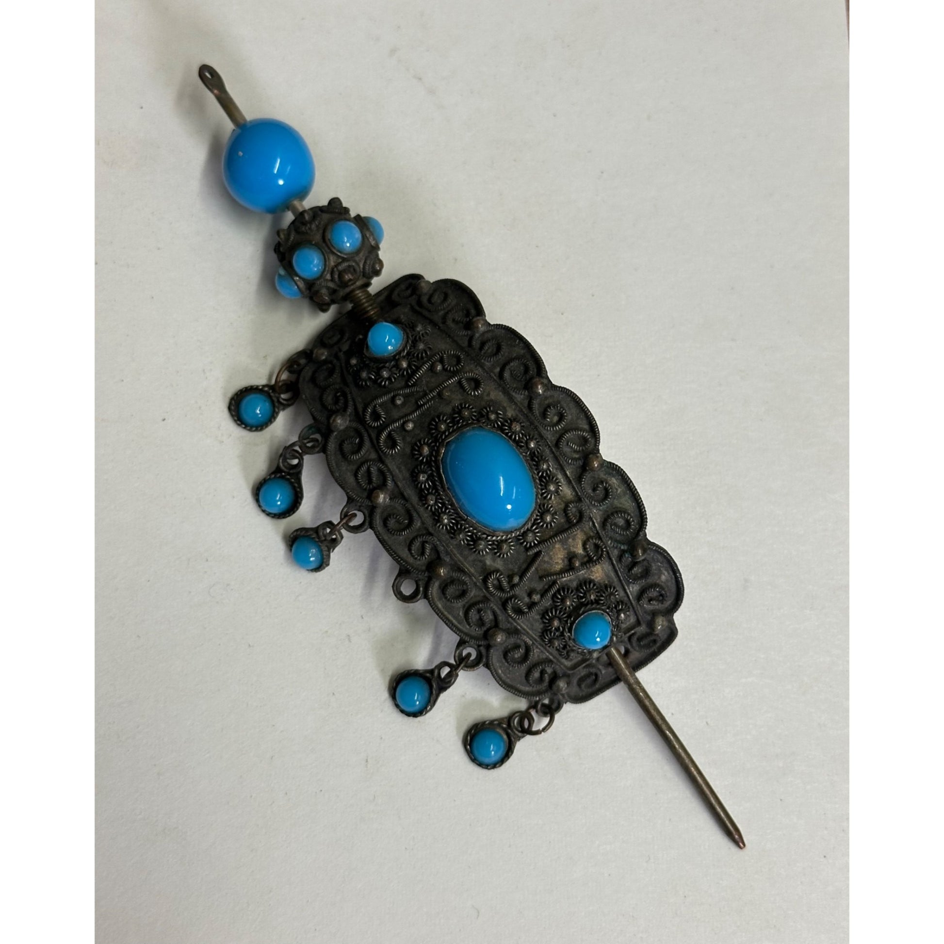 Vintage 1900s Tibetan Silver Hair Pin Jewelry