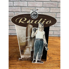 Vintage 90s Iron Age Radio Denim Advertisign Workwear Store Display Sign