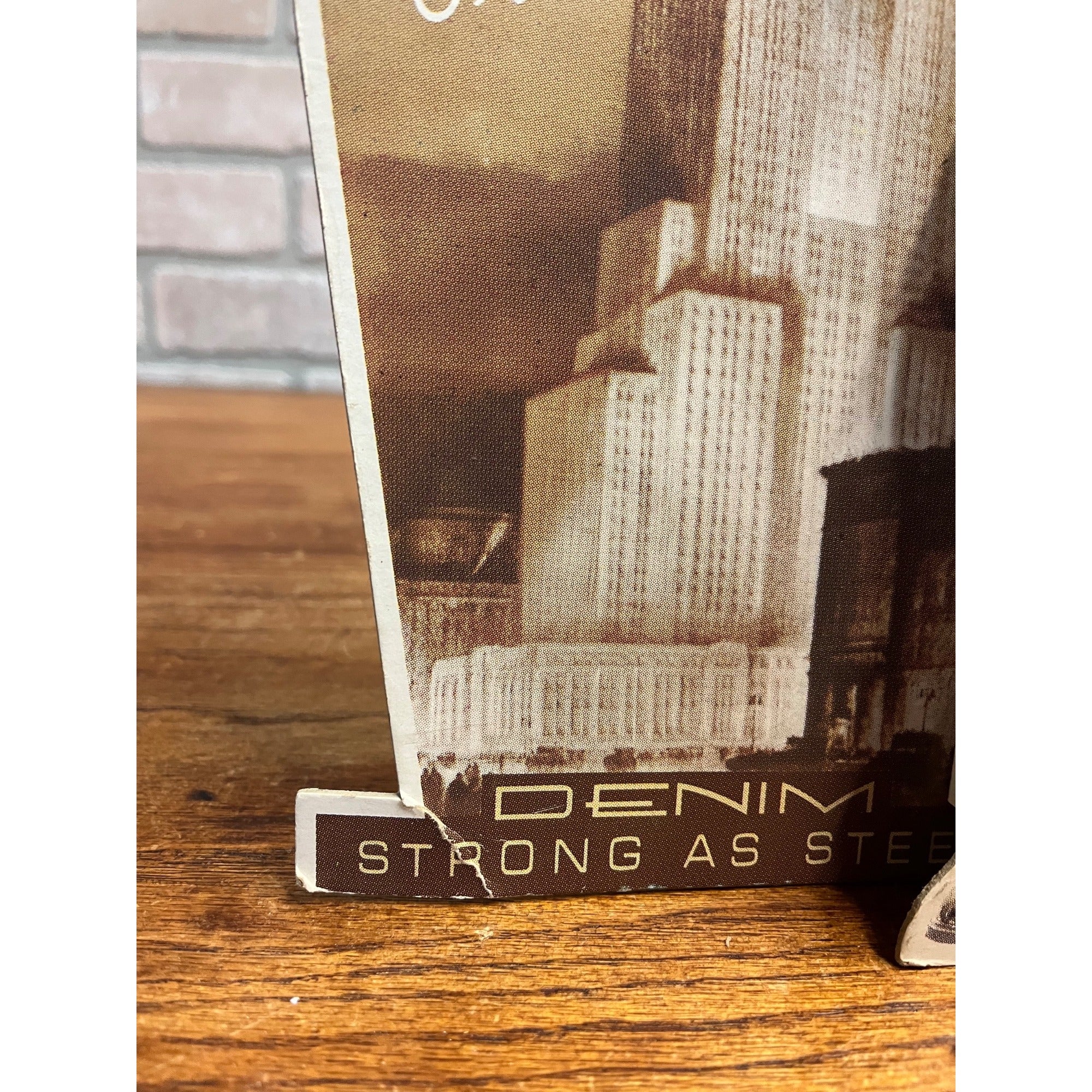 Vintage 90s Iron Age Radio Denim Advertisign Workwear Store Display Sign