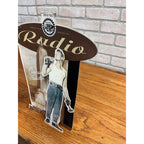 Vintage 90s Iron Age Radio Denim Advertisign Workwear Store Display Sign