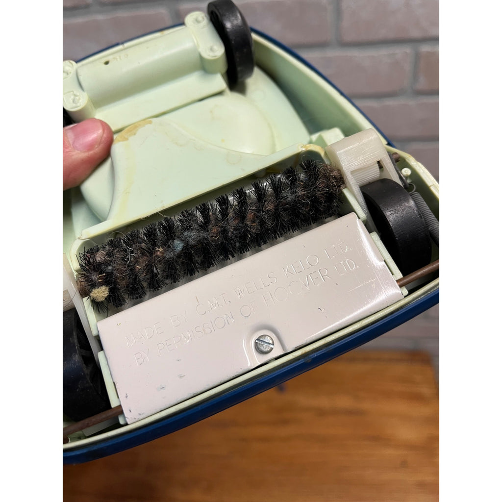 Vintage 1960s Hoover Vacuum Child's Play Toy C.M.T. Wells Kelo Blue w/ Bag