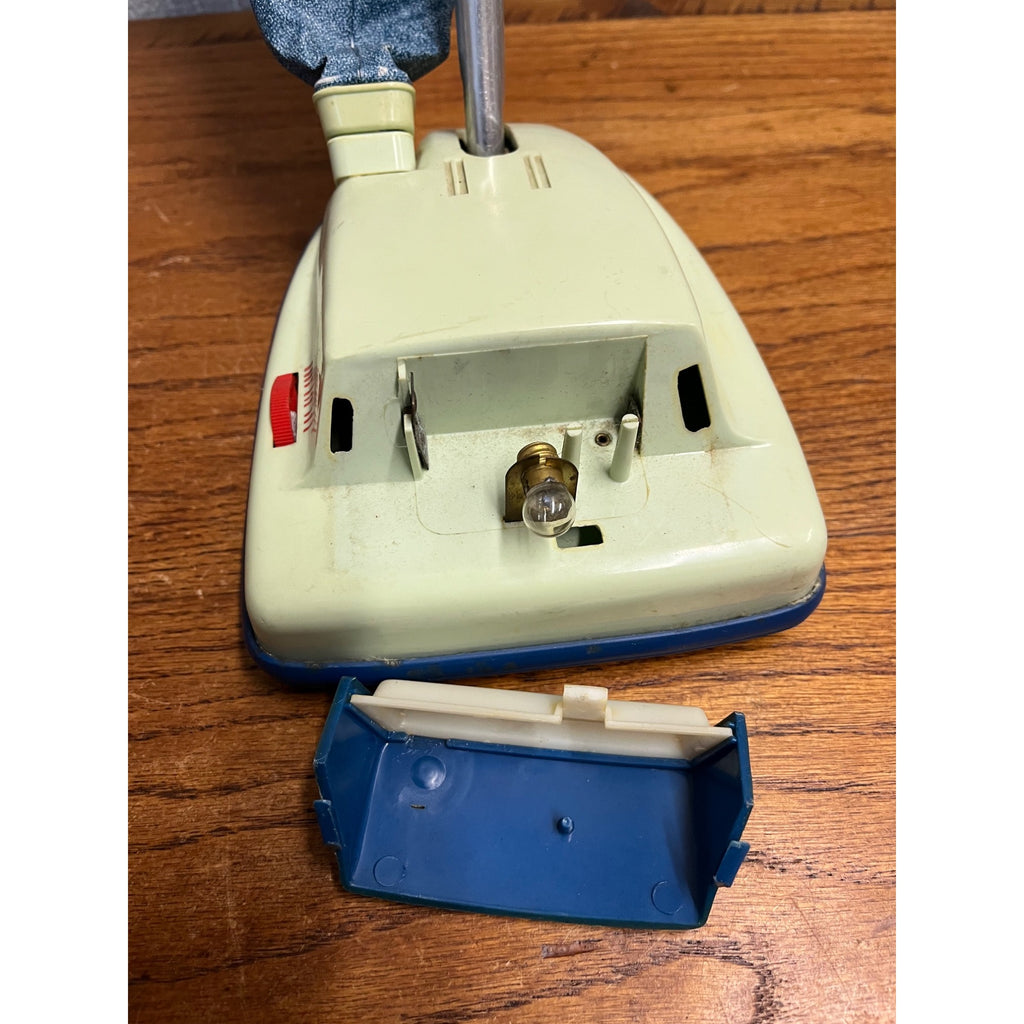 Vintage 1960s Hoover Vacuum Child's Play Toy C.M.T. Wells Kelo Blue w/ Bag