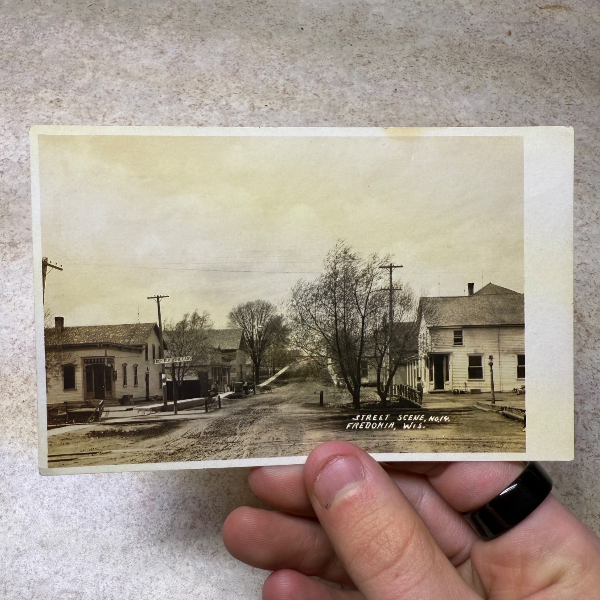 Fredonia Wis Street Scene Real Photo Postcard WI RPPC