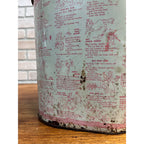 Vintage Weibro Metal Child's Mother Goose Nursery Rhymes Trash Can Waste Basket