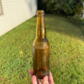 Vintage Hoster Columbus Amber Yellow Beer Bottle 12oz