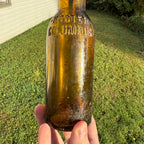 Vintage Hoster Columbus Amber Yellow Beer Bottle 12oz