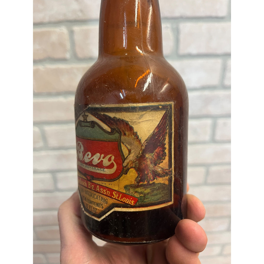 Antique 1920's Anheuser Busch Bevo Non-Intoxicating Beverage Bottle Prohibition