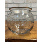 Antique Embossed Glass Rexall Store Apothecary Leech / Fish Bowl or Candy Jar