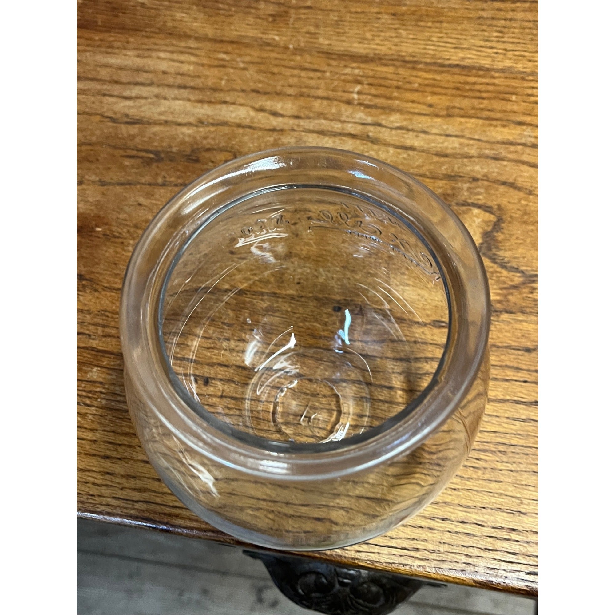Antique Embossed Glass Rexall Store Apothecary Leech / Fish Bowl or Candy Jar