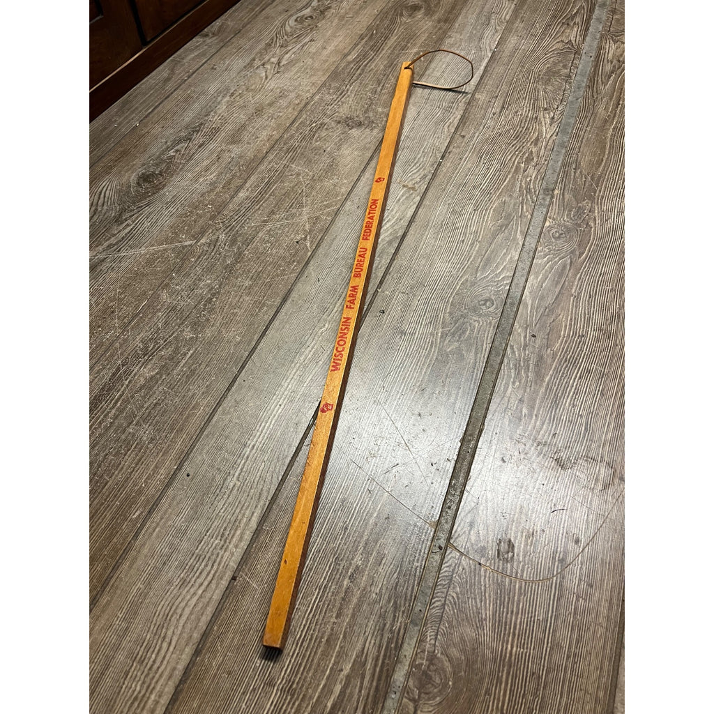 Vintage Wisconsin Farm Bureau 36" Measuring Yardstick Wooden Walking Stick