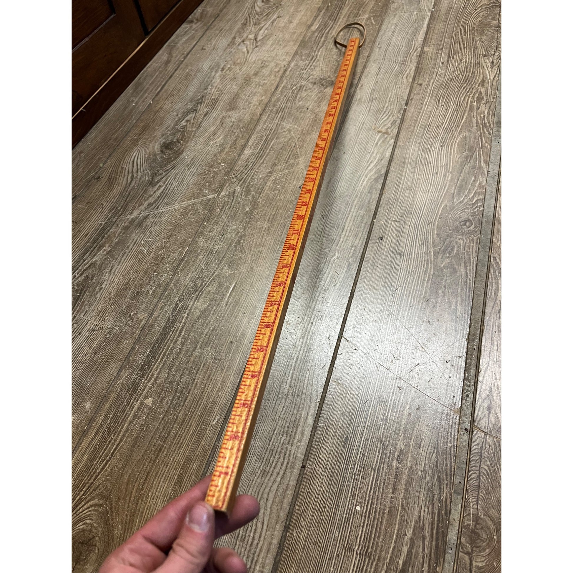 Vintage Wisconsin Farm Bureau 36" Measuring Yardstick Wooden Walking Stick