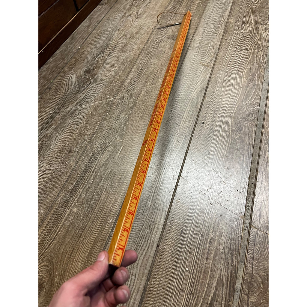 Vintage Wisconsin Farm Bureau 36" Measuring Yardstick Wooden Walking Stick