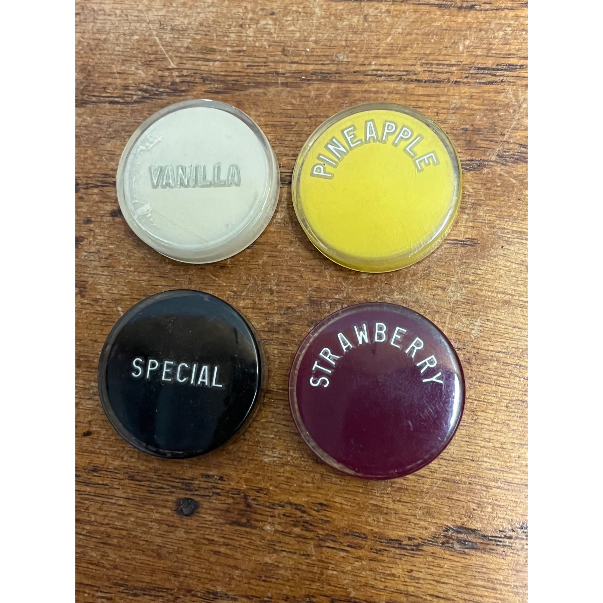 Soda Fountain Porcelain Ice Cream Pump Syrup Dispenser Flavor Insert Caps (4)