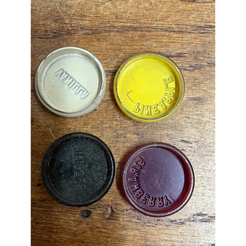 Soda Fountain Porcelain Ice Cream Pump Syrup Dispenser Flavor Insert Caps (4)