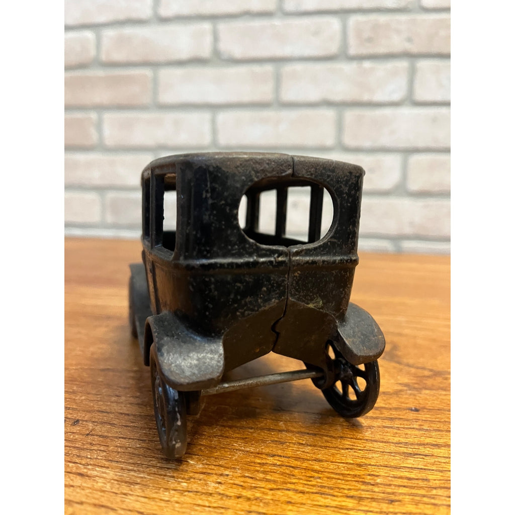 Antique Arcade Cast Iron Ford Model T Automobile 4-Door Original Black Paint Toy