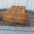Antique Primitive 8-Drawer Spice Cabinet Wall Hanging Farmhouse Apothecary Cupboard