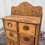 Antique Primitive 8-Drawer Spice Cabinet Wall Hanging Farmhouse Apothecary Cupboard