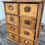 Antique Primitive 8-Drawer Spice Cabinet Wall Hanging Farmhouse Apothecary Cupboard