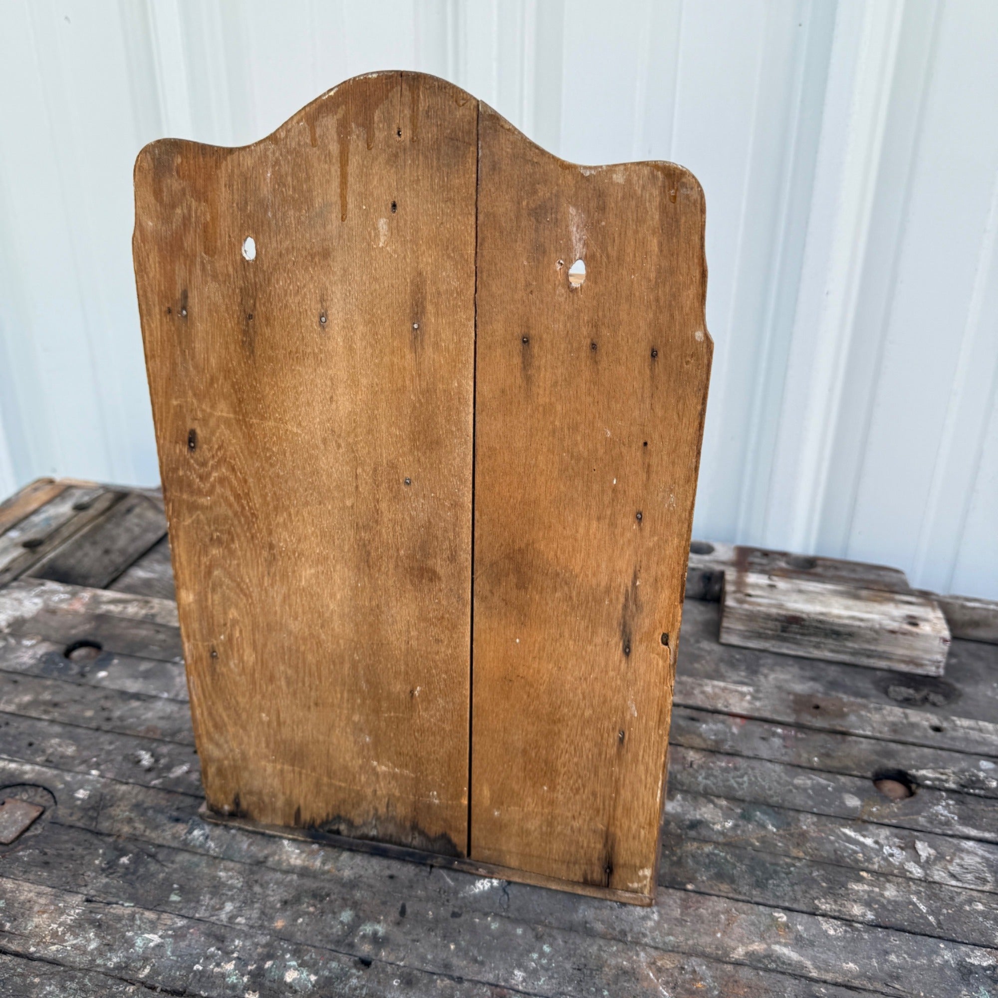 Antique Primitive 8-Drawer Spice Cabinet Wall Hanging Farmhouse Apothecary Cupboard