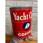 Vintage Yacht Club Coffee Can Metal Tin 2lb Sail Boat Chicago