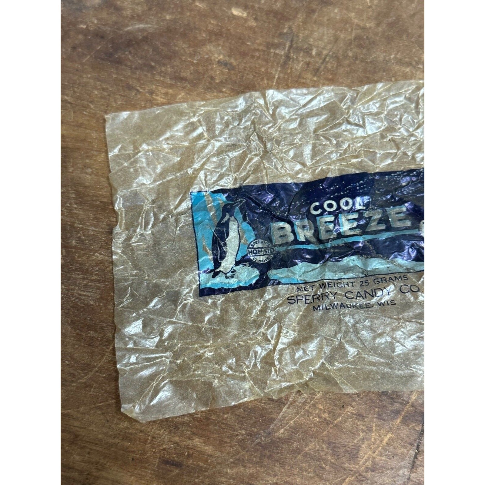 Vintage 1930s Cool Breeze Candy - Sperry Candy Co. - Wax Wrapper