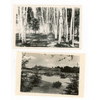 (2) Vintage Three Lakes Wis RPPC Northern Cabin Woods Northernaire Postcards