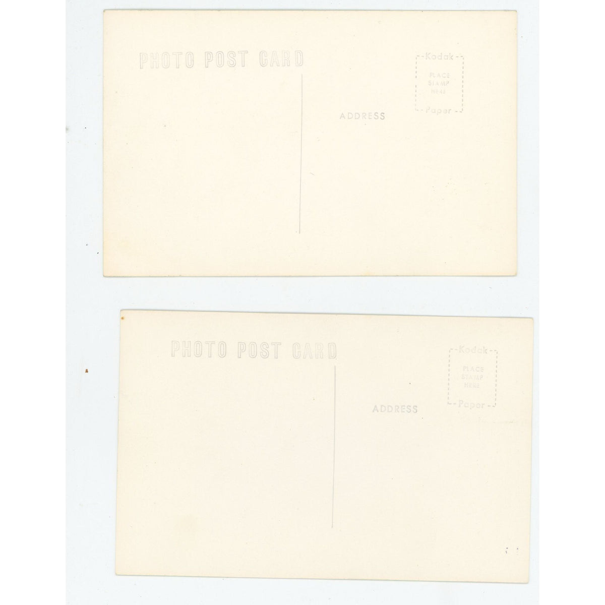 (2) Vintage Three Lakes Wis RPPC Northern Cabin Woods Northernaire Postcards