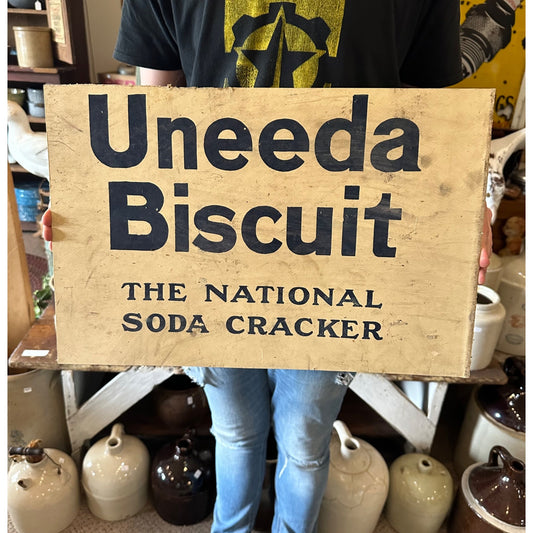 Vintage Uneeda Biscuit Advertising Cardboard Sign General Store Soda Cracker