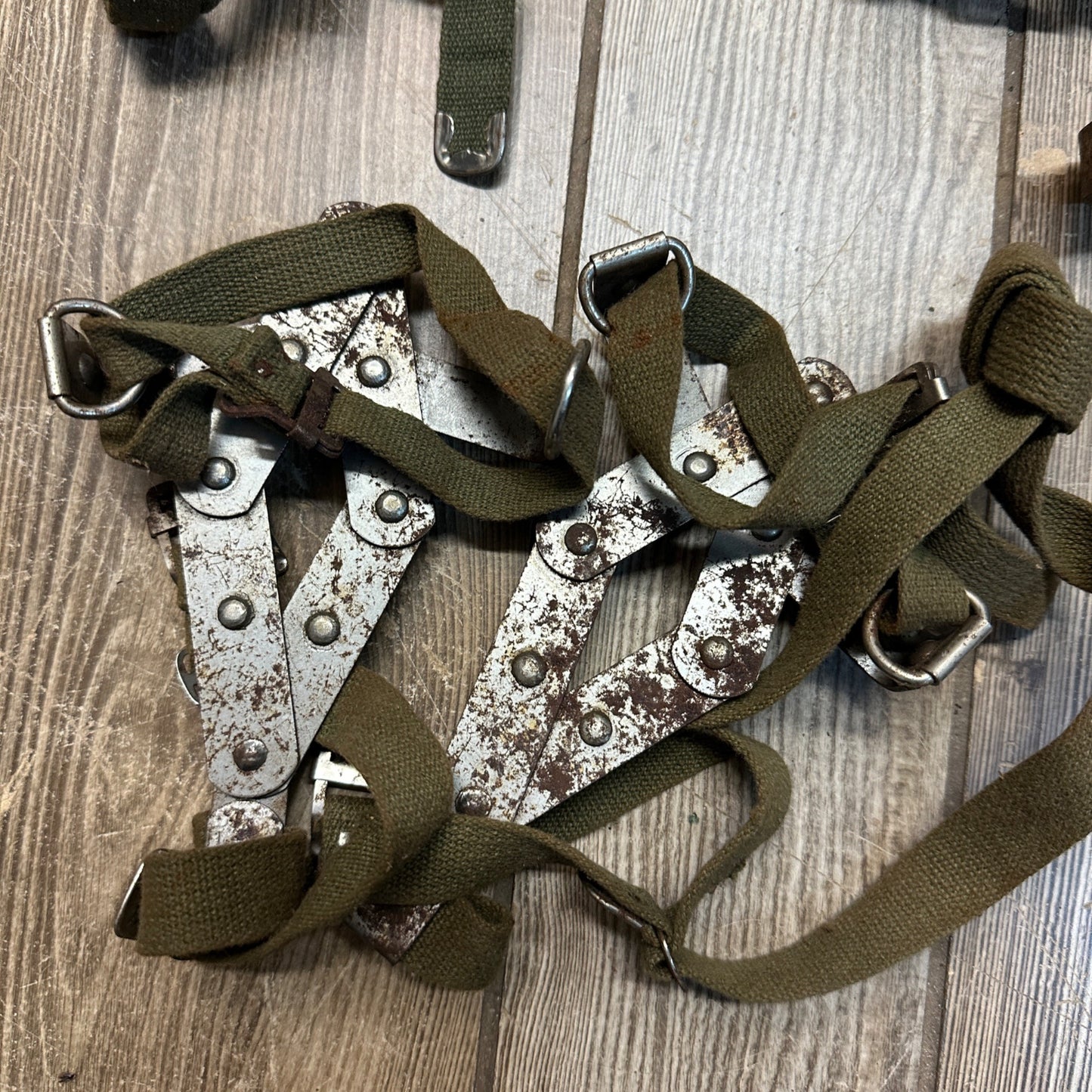 Vintage WWII Era Fit-U Ice Snow Boot Strap-On Cleats Spikes - 3 Pairs