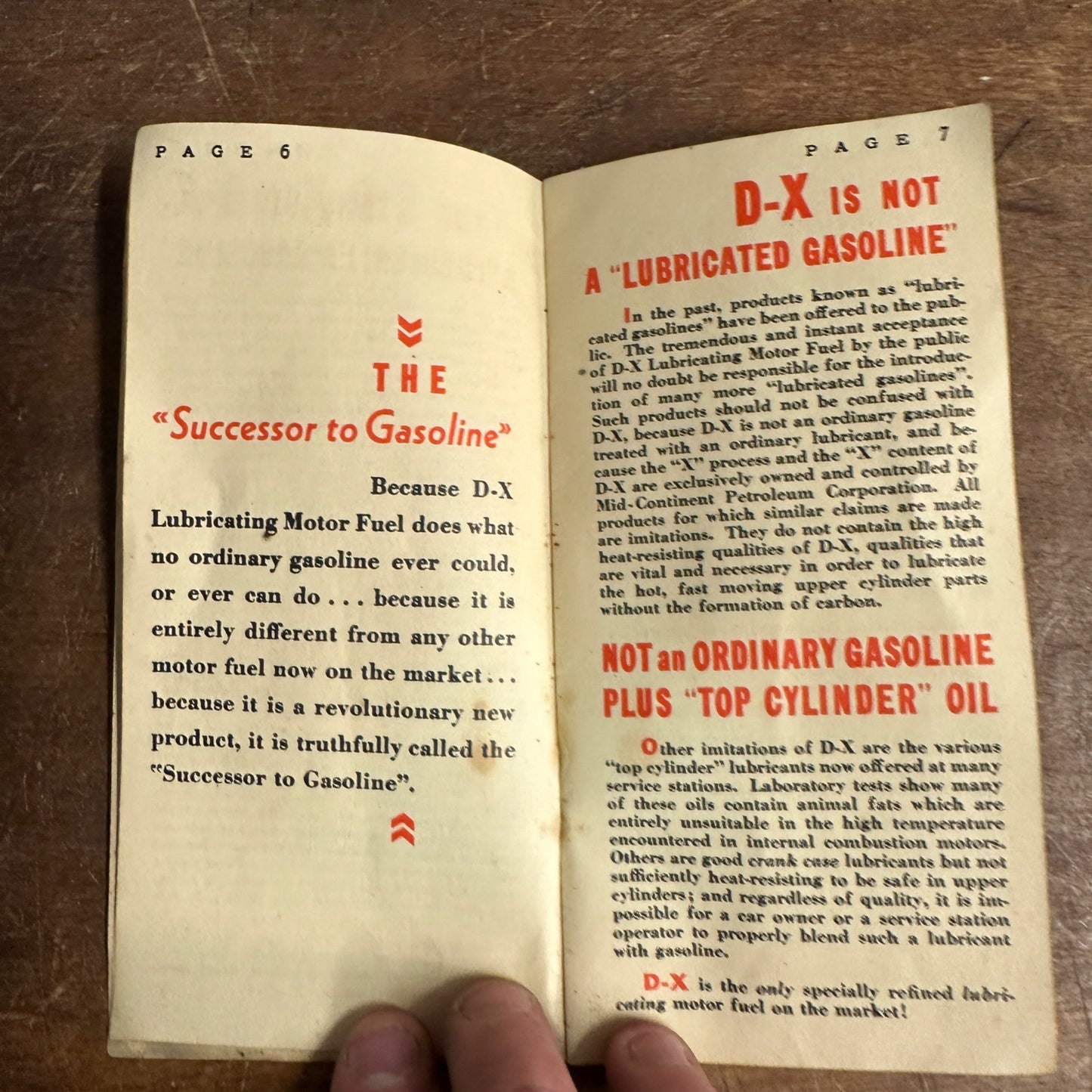 Vintage 1933 D-X Motor Oil Advertising Booklet Gasoline Fuel
