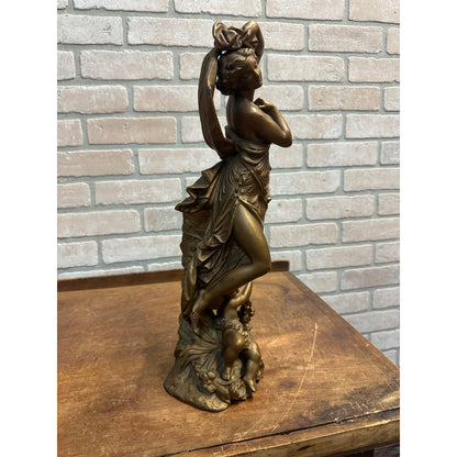 Antique Art Nouveau Woman Goddess Bronze Spelter Statue Sculpture - Moureau?