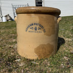 Antique 1800s Vintage Macomb Pottery Illinois Stoneware 4 Gallon Crock Primitive