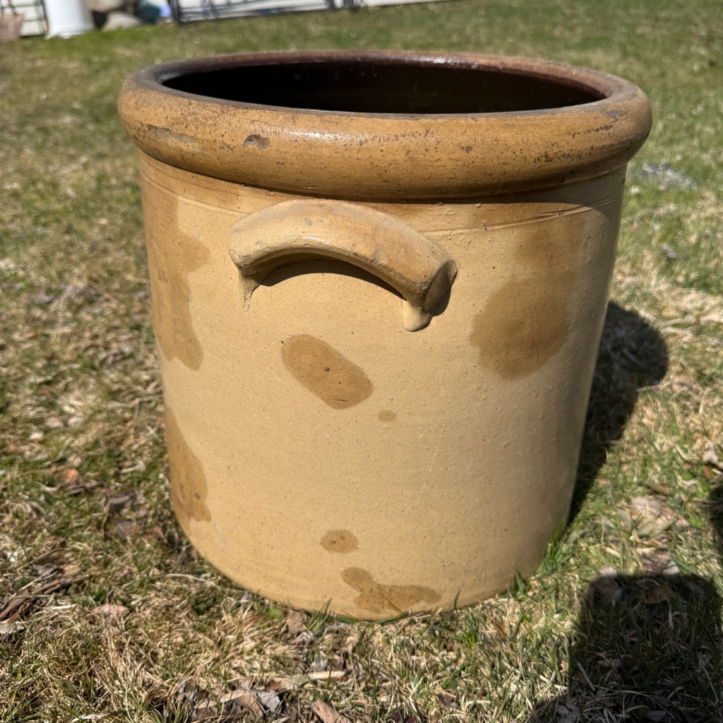 Antique 1800s Vintage Macomb Pottery Illinois Stoneware 4 Gallon Crock Primitive