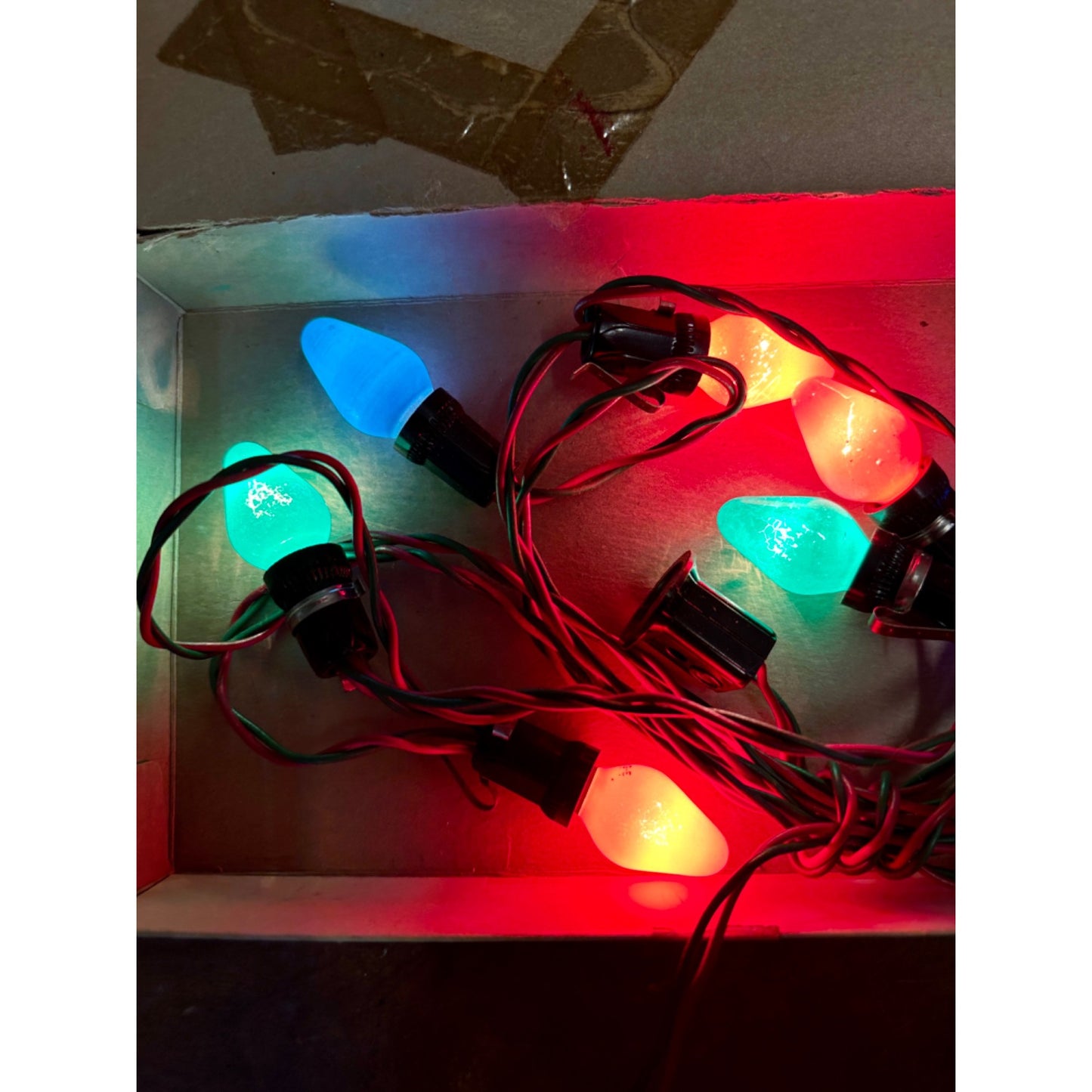 Vintage 1940s Gay-Lites Christmas 7-Bulb String Light C7-1/2 w/ Box - Works