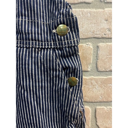 Vintage 1960s Big Smith Union Made Hickory Striped Railroad Overalls Workwear