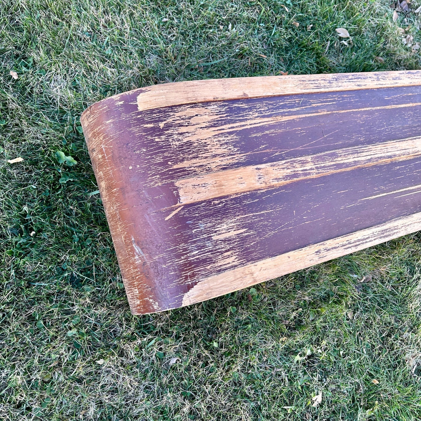 Antique Wooden 6ft Tobbagan Sled Cabin Winter Decor